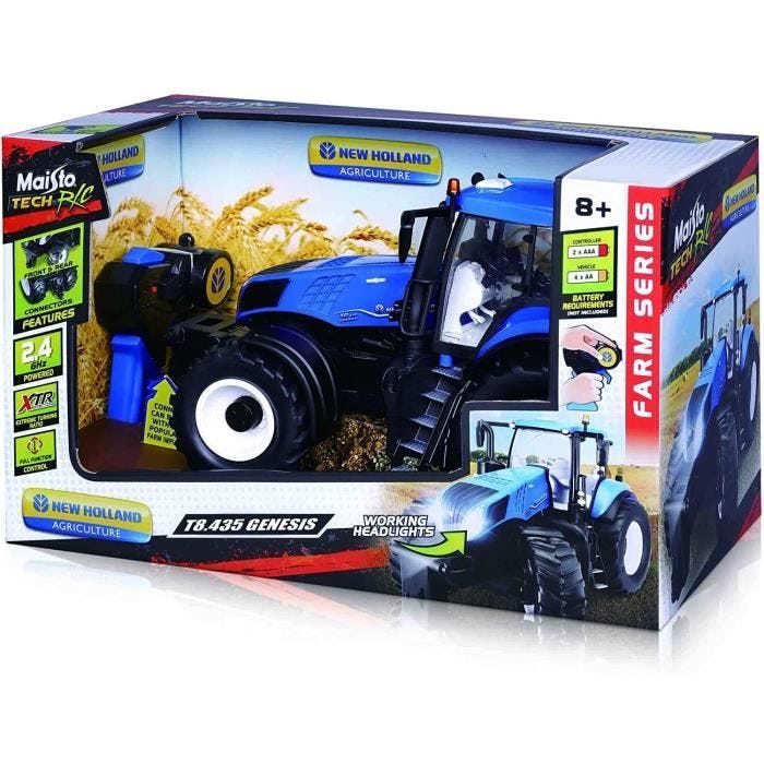 Maisto Tech R C Farm Series New Holland T8.435 Genesis 1 16 Tracteur v hicule RC agriculture 24 GHz