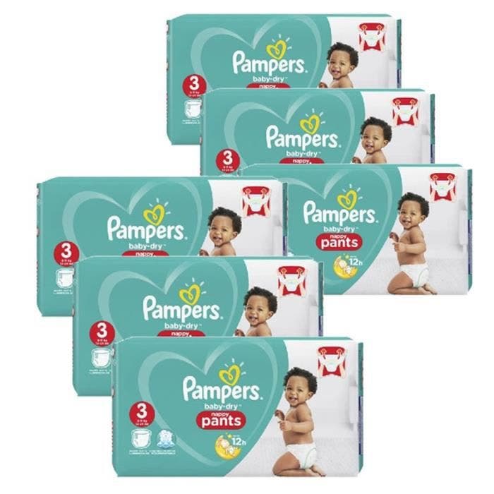 Pampers - mega pack 128 couches bébé Taille 3 baby dry pants