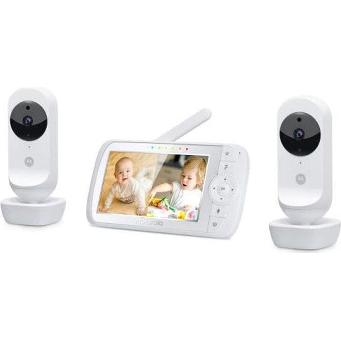 MOTOROLA Ease 35 Duo - Moniteur bébé avec 2 caméras - Ecran 5" HD - Vision nocturne - Talkie walkie - Zoom - Température ambiante