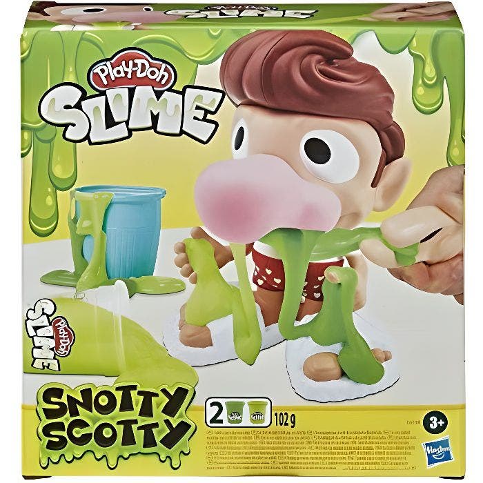 Play-Doh Slime Snotty Scotty Jouet Amusant pour Enfants de 3 Ans et Plus avec 2 Pots de Slime Snot