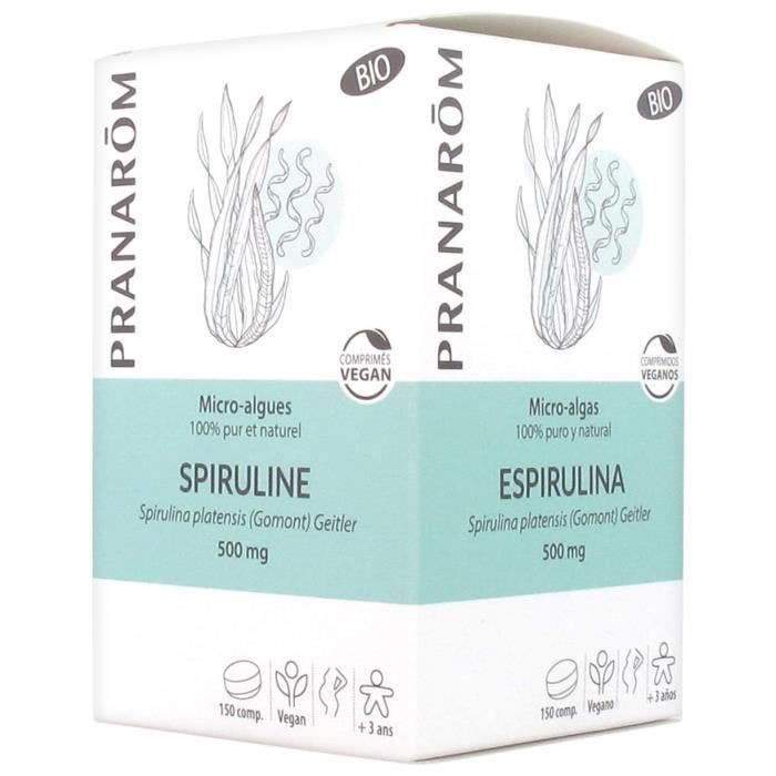 Compléments alimentaires - Pranarôm Pirulina 150 Comp Bio Spiruline Standard