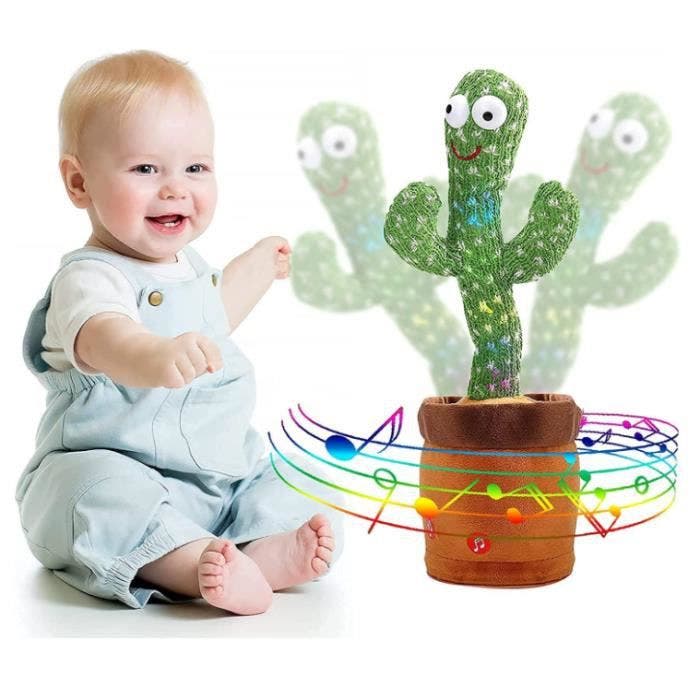 Cactus Qui Danse Cactus en Peluche Dansant, Cactus Chantant ,Cactus Parlant Repete Accessoire de Maison Cadeaux pour Enfants