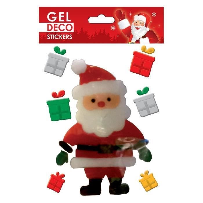 Stickers gel Noël pour fenêtre - Père Noël et cadeaux