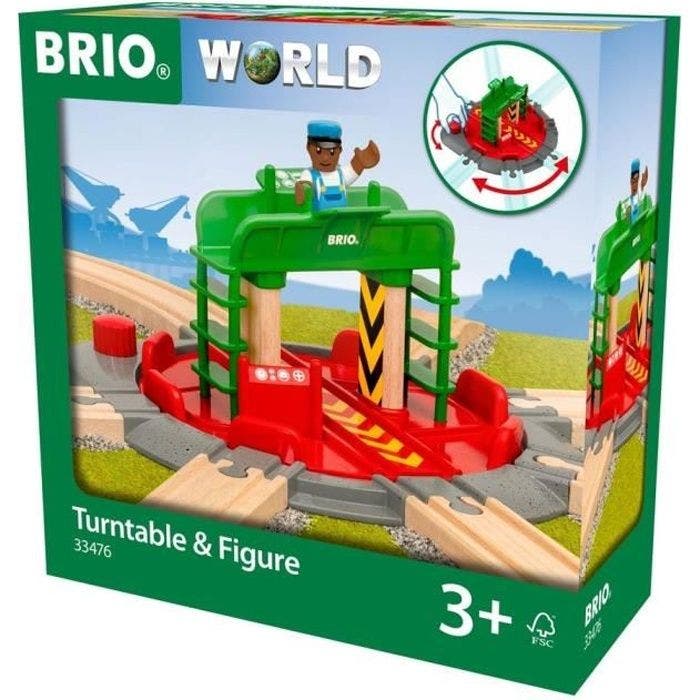 Brio World Plaque Tournante et Personnage - Accessoire pour circuit de train en bois - Ravensburger - Mixte dès 3 ans - 33476