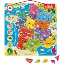 JANOD - Puzzle France Magnétique 93 pcs (bois) - Nouvelles régions 2016 - Dès 7 Ans