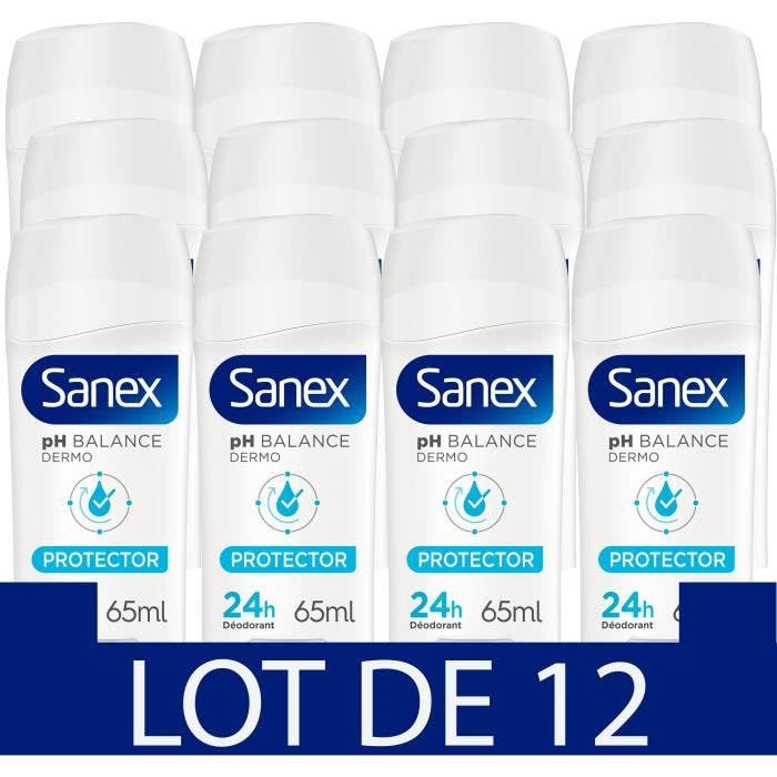[Lot de 12] SANEX Déodorants solides stick sensitive ZERO% 65ML