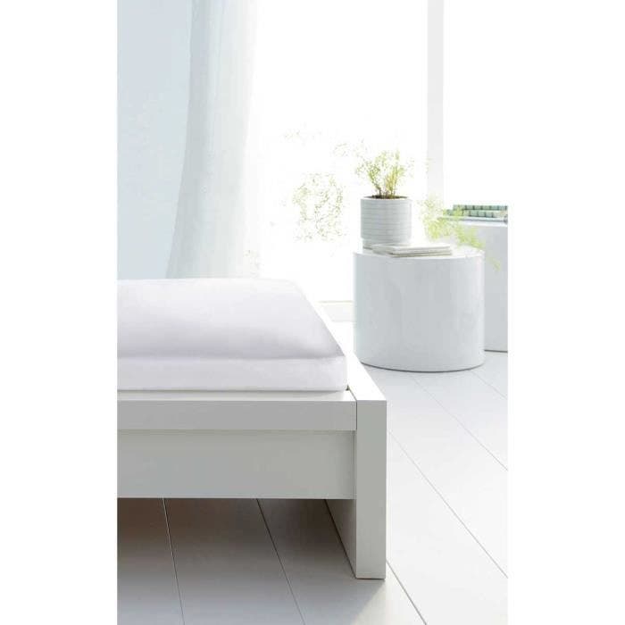 Protection de lit en molleton Blanc 180 x 200 cm