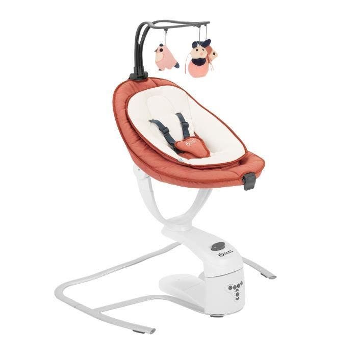Babymoov Balancelle bébé électrique Swoon Motion, Assise à 360°, Terracotta