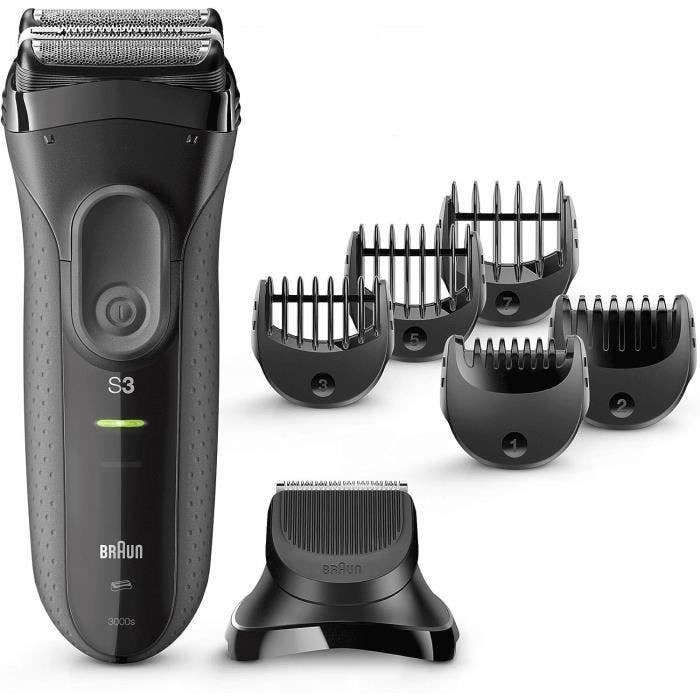 Rasoir électrique BRAUN Series 3 Shave&Style 3000BT - outil 3 en 1 - avec tondeuse à barbe - Noir