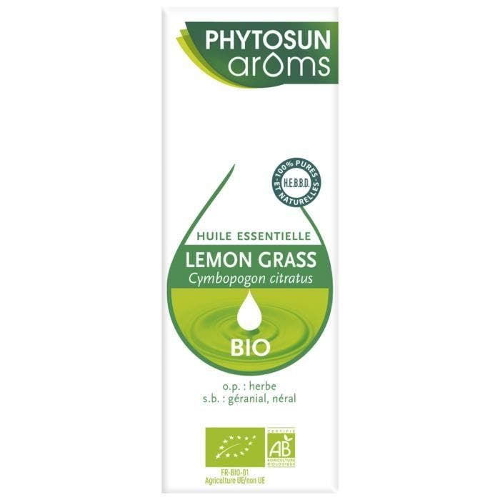 Huiles Essentielles Bio-Phytosun Arôms Lemon-Grass / Cymbopogon Citratus Bio 10 ml