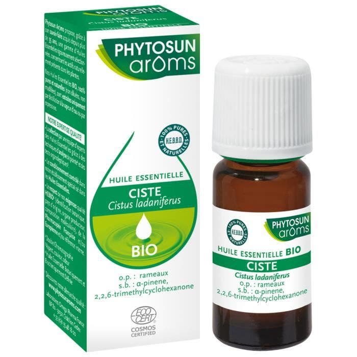 78457 Phytosun Arôms Huile Essentielle de Ciste Ladanifère Bio - 100% Pure et Naturelle - 5 ml