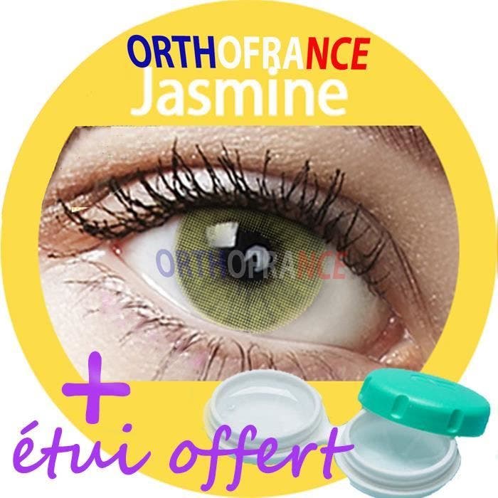 Lentilles contact couleur jasmine 1ton 12 Mois sans correction Orthofrance  ® avec étui.