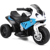 GIANTEX BMW Moto Électrique pour Enfant 3 Roues 6V 2,5Km/h, Véhicule Enfant avec Phare et Musique, Pour Enfant 18-36 Mois, Bleu