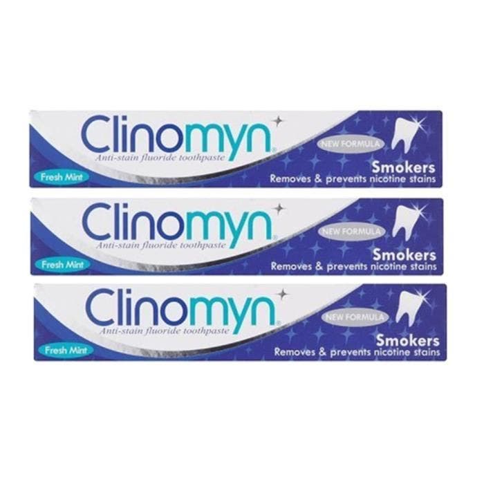 Clinomyn Toothpaste For Smokers Original 75ml-Removes Nicotine Stains- Triple Pack