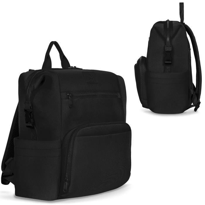 Sac dos langer LIONELO Cube Noir 12 poches L ger Pour