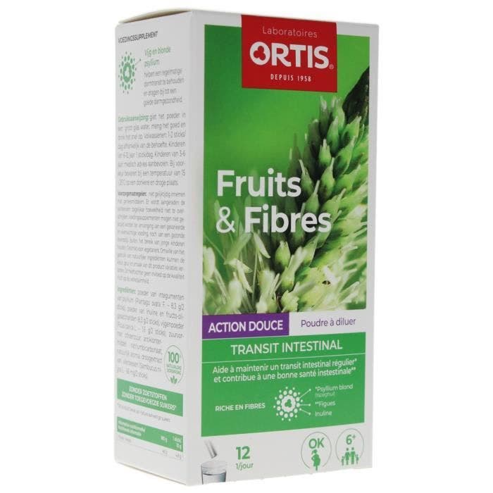 Ortis Fruits&fibres Action Douce Sticks 12 x 10 g