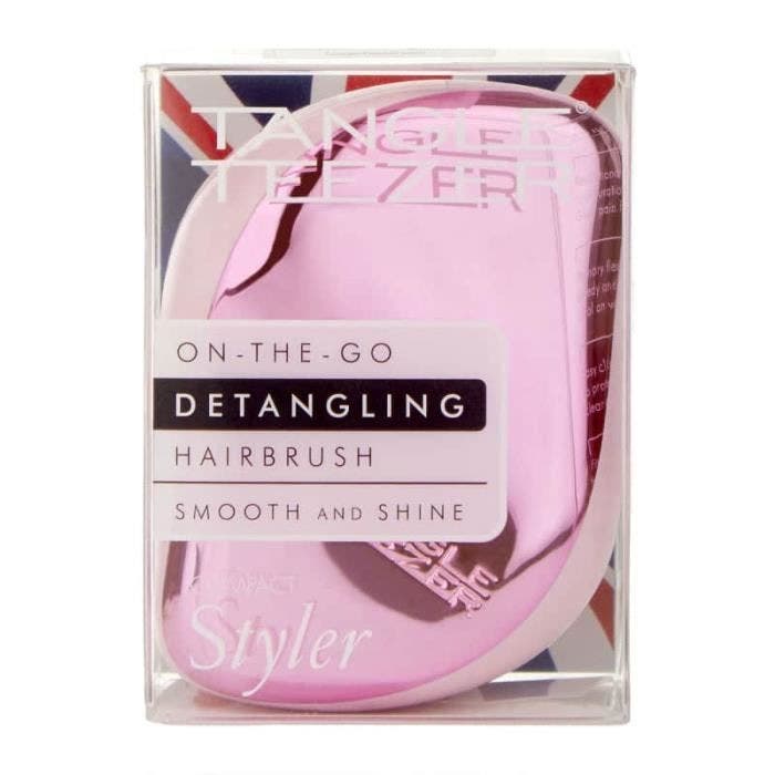Brosse Compacte Démélante - Tangle Teezer Compact Styler Baby Doll Pink (Chrome)