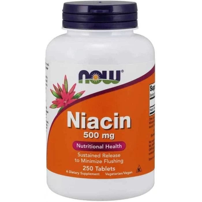 NOW FOODS Niacin 500mg (Niacine) 250 Comprimés