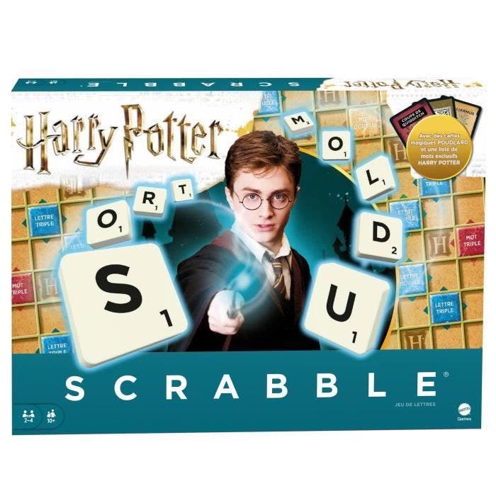 Mattel Games - Scrabble Harry Potter - Jeu de société et de lettres - 2 à 4 joueurs - Dès 10 ans