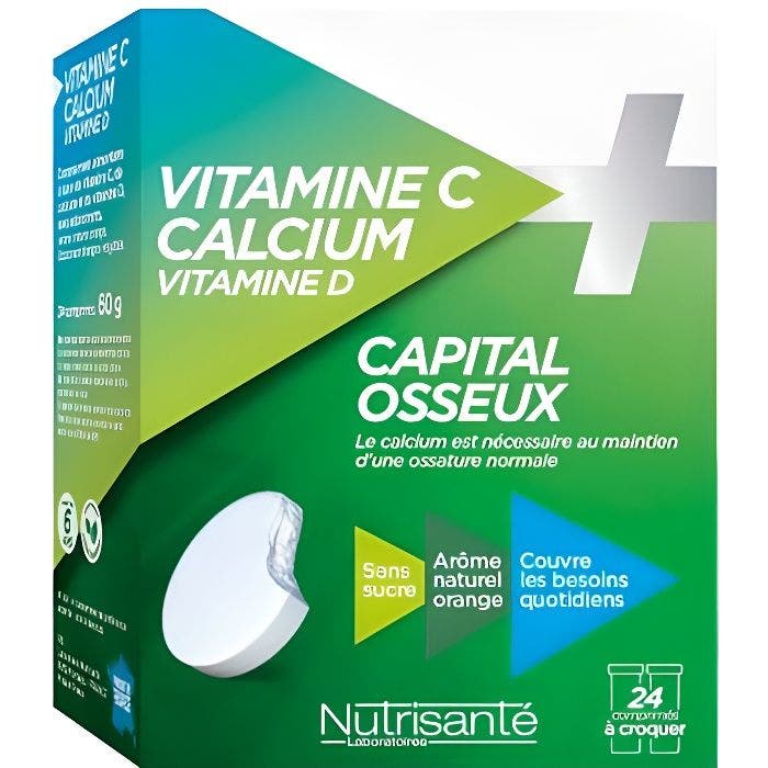 Nutrisanté Vitamine C + Calcium + Vitamine D 24 comprimés