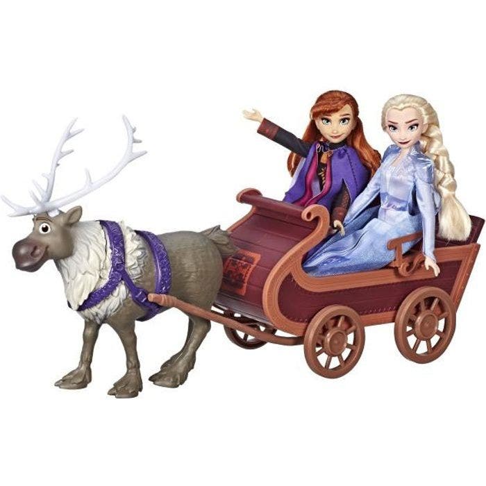 Disney La Reine des Neiges 2 - Poupées Elsa, Anna et Sven - Coffret de 3 figurines et traîneau