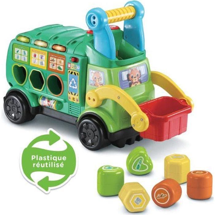 VTECH BABY - Play Green - Porteur Maxi Camion Poubelle Recyclo'Formes