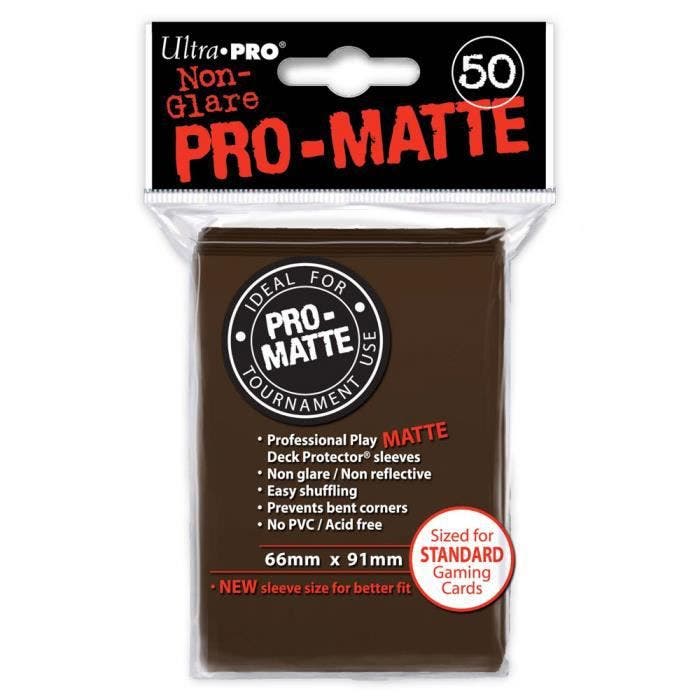 50 Pochettes / Protèges cartes Pro-Matte Marron