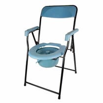 Chaise percée/chaise toilette | Pliant, reglable en hauteur | Assis ergonomique, accoudoir matelassé | Mod. Timón